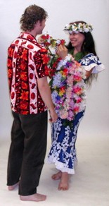Lei Greeter for a Hawai'ian Lu'au Party or trade show